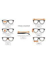 Cargar imagen en el visor de la galería, <div title='Genero UNISEX | Forma AVIADOR RECTANGULAR | Color ROSA | COMPLETO | 153mmANCHOTOTAL | 57mmANCHODELENTE | 47mmALTURADELENTE | 20mmPUENTE | 145mmLONGI' > FRED-FF3509SP C6 </div>