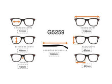 Cargar imagen en el visor de la galería, <div title='Genero MUJER | Forma GATO | Color NEGRO | COMPLETO | 138mmANCHOTOTAL | 51mmANCHODELENTE | 40mmALTURADELENTE | 15mmPUENTE | 140mmLONGITUDDEVARILLA |' > G5259 C1 </div>