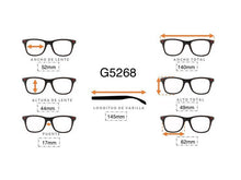 Cargar imagen en el visor de la galería, <div title='Genero MUJER | Forma GATO | Color GRIS ROSA | COMPLETO | 140mmANCHOTOTAL | 52mmANCHODELENTE | 44mmALTURADELENTE | 17mmPUENTE | 145mmLONGITUDDEVARILL' > G5268 C5 </div>