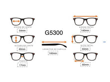 Cargar imagen en el visor de la galería, <div title='Genero MUJER | Forma GATO | Color GRIS ROSA | COMPLETO | 140mmANCHOTOTAL | 54mmANCHODELENTE | 40mmALTURADELENTE | 17mmPUENTE | 140mmLONGITUDDEVARILL' > G5300 C5 </div>