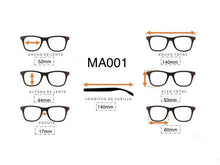 Cargar imagen en el visor de la galería, <div title='Genero MUJER | Forma GATO | Color AZUL | COMPLETO | 140mmANCHOTOTAL | 52mmANCHODELENTE | 44mmALTURADELENTE | 17mmPUENTE | 140mmLONGITUDDEVARILLA | ' > MA001 C1 </div>