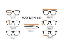 Cargar imagen en el visor de la galería, <div title='Genero MUJER | Forma CUADRADO GATO | Color DORADO | COMPLETO | 142mmANCHOTOTAL | 55mmANCHODELENTE | 47mmALTURADELENTE | 17mmPUENTE | 140MMLONGITUDDE' > MAX-MEN-142 C2 </div>