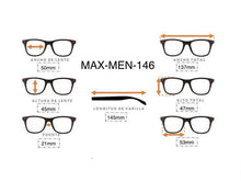 Cargar imagen en el visor de la galería, <div title='Genero UNISEX | Forma REDONDO | Color NEGRO | COMPLETO | 137mmANCHOTOTAL | 50mmANCHODELENTE | 45mmALTURADELENTE | 21mmPUENTE | 145MMLONGITUDDEVARIL' > MAX-MEN-146 C1 </div>