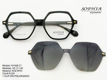 Cargar imagen en el visor de la galería, <div title='Genero MUJER | Forma CUADRADO REDONDO | Color NEGRO | COMPLETO | 137mmANCHOTOTAL | 50mmANCHODELENTE | 47mmALTURADELENTE | 17mmPUENTE | 140MMLONGITUD' > N1008 C1 </div>