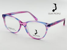 Cargar imagen en el visor de la galería, <div title='Genero MUJER | Forma GATO | Color AZUL ROSA | COMPLETO | 137mmANCHOTOTAL | 51mmANCHODELENTE | 41mmALTURADELENTE | 16mmPUENTE | 145MM LONGIT' > OLIVE-024SP BLUE-PINK </div>