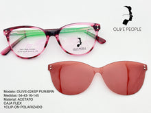 Cargar imagen en el visor de la galería, <div title='Genero MUJER | Forma GATO | Color PURPURA | COMPLETO | 137mmANCHOTOTAL | 51mmANCHODELENTE | 41mmALTURADELENTE | 16mmPUENTE | 145MM LONGITU' > OLIVE-024SP PUR-BRN </div>