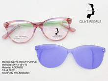 Cargar imagen en el visor de la galería, <div title='Genero MUJER | Forma GATO | Color PURPURA ROSA | COMPLETO | 137mmANCHOTOTAL | 51mmANCHODELENTE | 41mmALTURADELENTE | 16mmPUENTE | 145MM LON' > OLIVE-024SP PURPLE </div>