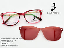 Cargar imagen en el visor de la galería, <div title='Genero MUJER | Forma GATO | Color CAFÉ ROJO | COMPLETO | 139mmANCHOTOTAL | 51mmANCHODELENTE | 40mmALTURADELENTE | 17mmPUENTE | 140MM LONGIT' > OLIVE-025SP BROWN </div>