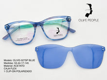 Cargar imagen en el visor de la galería, <div title='Genero MUJER | Forma GATO | Color AZUL | COMPLETO | 137mmANCHOTOTAL | 50mmANCHODELENTE | 43mmALTURADELENTE | 17mmPUENTE | 145MM LONGITUD D' > OLIVE-027SP BLUE </div>