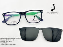Cargar imagen en el visor de la galería, <div title='Genero UNISEX | Forma RECTANGULAR | Color AZUL NEGRO | COMPLETO | 139mmANCHOTOTAL | 41mmANCHODELENTE | 54mmALTURADELENTE | 18mmPUENTE | 145' > OLIVE-033SP BLK-GREY </div>