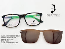 Cargar imagen en el visor de la galería, <div title='Genero UNISEX | Forma RECTANGULAR | Color CAFÉ CAREY | COMPLETO | 139mmANCHOTOTAL | 41mmANCHODELENTE | 54mmALTURADELENTE | 18mmPUENTE | 145' > OLIVE-033SP DEMI </div>