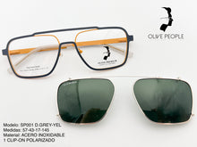 Cargar imagen en el visor de la galería, <div title='Genero UNISEX | Forma CUADRADO RECTANGULAR | Color AMARILLO GRIS | COMPLETO | 145mmANCHOTOTAL | 55mmANCHODELENTE | 42mmALTURADELENTE | 17mm P' > SP001 D.GREY-YEL </div>