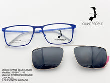 Cargar imagen en el visor de la galería, <div title='Genero UNISEX | Forma RECTANGULAR | Color AZUL | COMPLETO | 142mmANCHOTOTAL | 55mmANCHODELENTE | 37mmALTURADELENTE | 17mmPUENTE | 145MM LO' > SP006 BLUE-L.BLUE </div>