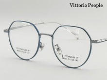 Cargar imagen en el visor de la galería, <div title='Genero UNISEX | Forma REDONDO | Color AZUL PLATA | COMPLETO | 140mmANCHOTOTAL | 52mmANCHODELENTE | 48mmALTURADELENTE | 20mmPUENTE | 142MM L' > TITANIUM-86003 C4 </div>