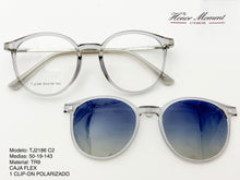 Cargar imagen en el visor de la galería, <div title='Genero CLIP-ON | Forma UNISEX UNISEX | Color REDONDO GRIS | | COMPLETOmmANCHOTOTAL | 136mmANCHODELENTE | 49mmALTURADELENTE | 19mmPUENTE | 143mmLONGI' > TJ2186 C2 </div>