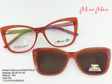 Cargar imagen en el visor de la galería, <div title='Genero CLIP-ON | Forma MUJER GATO | Color ROJO | | COMPLETOmmANCHOTOTAL | 141mmANCHODELENTE | 54mmALTURADELENTE | 16mmPUENTE | 142mmLONGITUDDEVARIL' > Missmoe-A002SP ROJO </div>