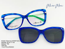 Cargar imagen en el visor de la galería, <div title='Genero CLIP-ON | Forma MUJER GATO | Color AZUL | | COMPLETOmmANCHOTOTAL | 142mmANCHODELENTE | 54mmALTURADELENTE | 17mmPUENTE | 145mmLONGITUDDEVARIL' > Missmoe-A003SP AZUL </div>