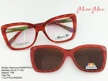 Cargar imagen en el visor de la galería, <div title='Genero CLIP-ON | Forma MUJER GATO | Color ROJO | | COMPLETOmmANCHOTOTAL | 142mmANCHODELENTE | 53mmALTURADELENTE | 17mmPUENTE | 145mmLONGITUDDEVARIL' > missmoe-A004SP ROJO </div>