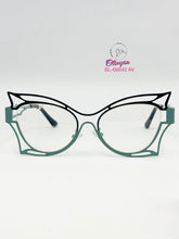 Cargar imagen en el visor de la galería, <div  title='Genero MUJER | Forma GATO  | Color AZUL VERDE  | COMPLETO | 142mmANCHOTOTAL | 52mmANCHODELENTE | 42mmALTURADELENTE | 19mmPUENTE | 140mmLONGITUDDEVARIL' > BL-66042 AV </div>
