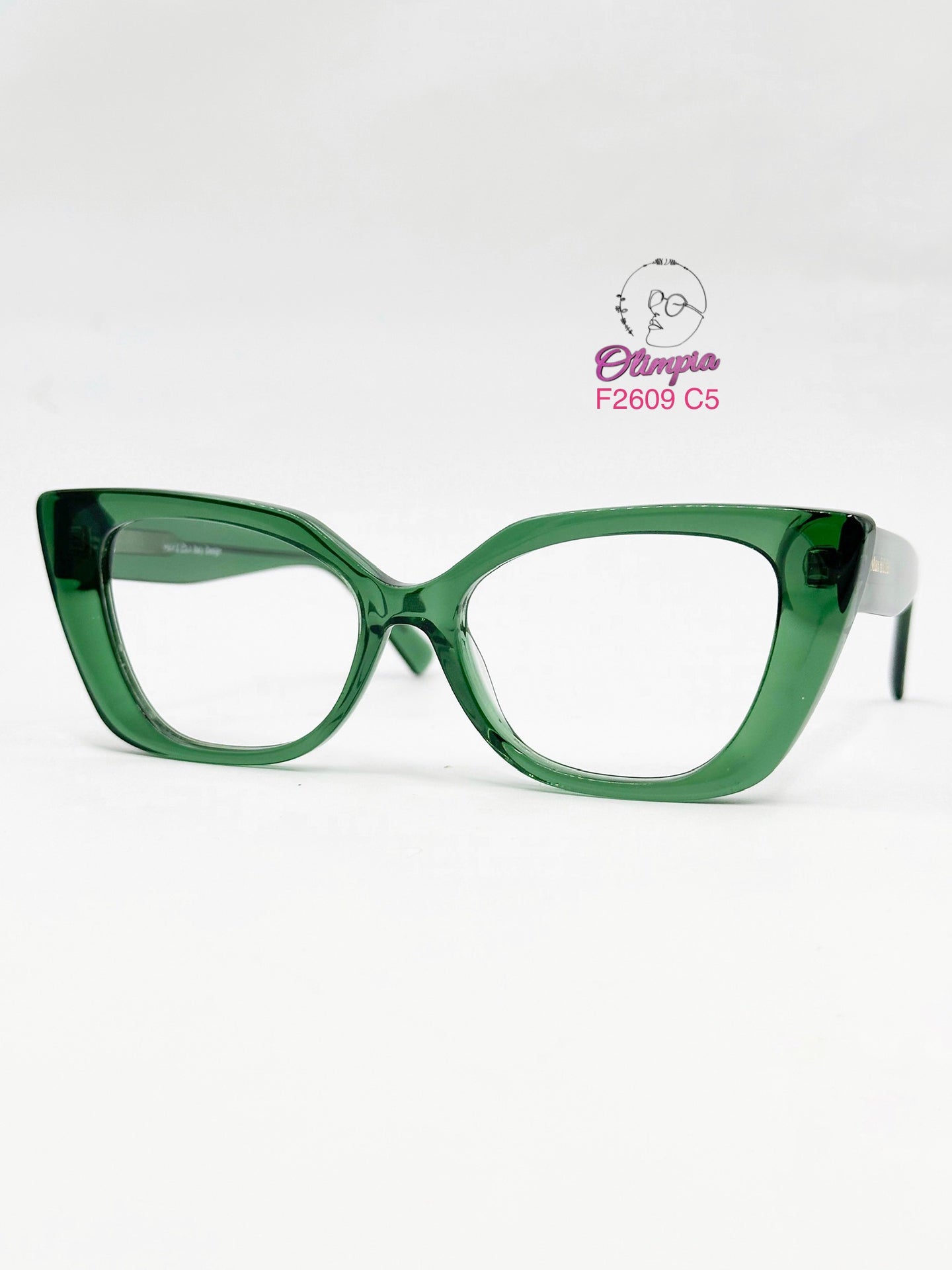 <div  title='MUJER | CUADRADO GATO | GATO | ACETATO | VERDE |  | Tipo Lente COMPLETO' > F2609 C5 </div>
