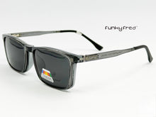 Cargar imagen en el visor de la galería, <div  title='Genero CLIP-ON | Forma UNISEX RECTANGULAR | Color  GRIS  |  | COMPLETOmmANCHOTOTAL | 146mmANCHODELENTE | 56mmALTURADELENTE | 48mmPUENTE | 17mmLONGITUD' > FRED-2706 C6 </div>
