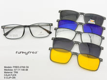 Cargar imagen en el visor de la galería, <div  title='Genero CLIP-ON | Forma UNISEX RECTANGULAR | Color  GRIS  |  | COMPLETOmmANCHOTOTAL | 146mmANCHODELENTE | 56mmALTURADELENTE | 48mmPUENTE | 17mmLONGITUD' > FRED-2706 C6 </div>
