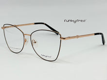 Cargar imagen en el visor de la galería, <div  title='Genero MUJER | Forma GATO  | Color DORADO NEGRO  | COMPLETO | 143mmANCHOTOTAL | 55mmANCHODELENTE | 49mmALTURADELENTE | 16mmPUENTE | 140mmLONGITUDDEVAR' > FRED-3013SP C1 </div>
