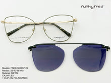 Cargar imagen en el visor de la galería, <div  title='Genero MUJER | Forma GATO  | Color DORADO GRIS  | COMPLETO | 143mmANCHOTOTAL | 55mmANCHODELENTE | 49mmALTURADELENTE | 16mmPUENTE | 140mmLONGITUDDEVARI' > FRED-3013SP C2 </div>
