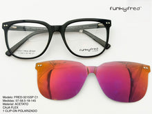 Cargar imagen en el visor de la galería, <div  title='Genero UNISEX | Forma CUADRADO  | Color NEGRO   | COMPLETO | 146mmANCHOTOTAL | 55mmANCHODELENTE | 45mmALTURADELENTE | 18mmPUENTE | 145MMLONGITUDDEVARI' > FRED-3215SP C1 </div>
