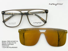 Cargar imagen en el visor de la galería, <div  title='Genero UNISEX | Forma AVIADOR CUADRADO | Color CAFE   | COMPLETO | 147mmANCHOTOTAL | 57mmANCHODELENTE | 49mmALTURADELENTE | 19mmPUENTE | 145MMLONGITUD' > FRED-3216SP C3 </div>
