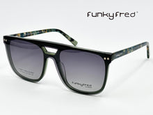 Cargar imagen en el visor de la galería, &lt;div  title=&#39;Genero UNISEX | Forma AVIADOR CUADRADO | Color VERDE   | COMPLETO | 147mmANCHOTOTAL | 57mmANCHODELENTE | 49mmALTURADELENTE | 19mmPUENTE | 145MMLONGITU&#39; &gt; FRED-3216SP C5 &lt;/div&gt;
