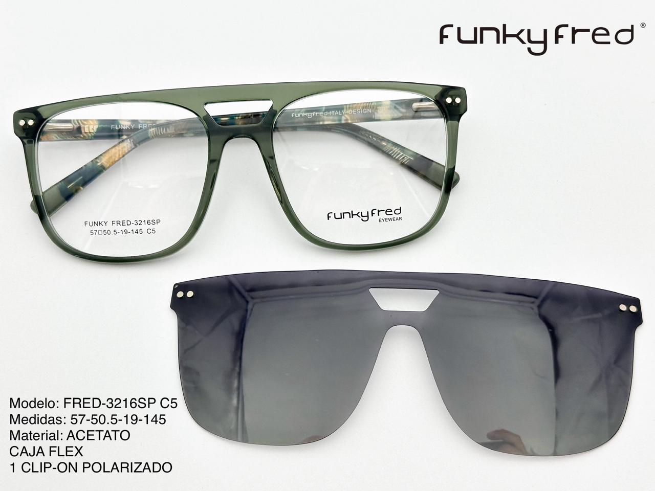 <div  title='Genero UNISEX | Forma AVIADOR CUADRADO | Color VERDE   | COMPLETO | 147mmANCHOTOTAL | 57mmANCHODELENTE | 49mmALTURADELENTE | 19mmPUENTE | 145MMLONGITU' > FRED-3216SP C5 </div>