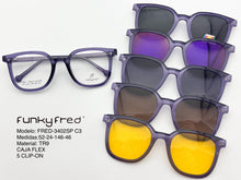 Cargar imagen en el visor de la galería, <div  title='Genero UNISEX | Forma CUADRADO  | Color MORADO   | COMPLETO | 150mmANCHOTOTAL | 50mmANCHODELENTE | 45mmALTURADELENTE | 24mmPUENTE | 146MM LON' > FRED-3402SP C3 </div>
