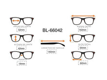 Cargar imagen en el visor de la galería, <div  title='Genero MUJER | Forma GATO  | Color MORADO NEGRO  | COMPLETO | 142mmANCHOTOTAL | 52mmANCHODELENTE | 42mmALTURADELENTE | 19mmPUENTE | 140mmLONGITUDDEVAR' > BL-66042 NM </div>
