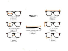 Cargar imagen en el visor de la galería, <div  title='Genero MUJER | Forma GATO  | Color ROJO   | COMPLETO | 145mmANCHOTOTAL | 53mmANCHODELENTE | 37mmALTURADELENTE | 18mmPUENTE | 145mmLONGITUDDEVARILLA | ' > ML5511 C3 </div>

