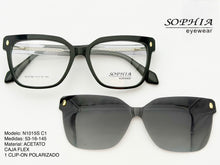 Cargar imagen en el visor de la galería, <div  title='Genero MUJER | Forma CUADRADO RECTANGULAR | Color NEGRO TRASPARENTE  | COMPLETO | 135mmANCHOTOTAL | 52mmANCHODELENTE | 42mmALTURADELENTE | 16mmPUENTE ' > N1015S C1 </div>
